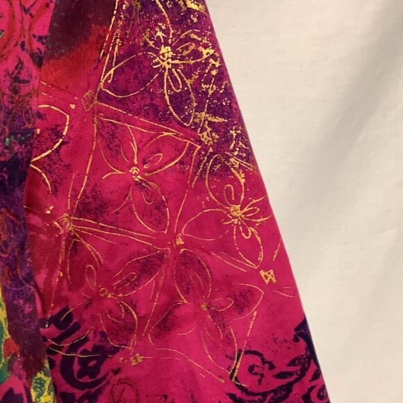 Coldwater Creek Multicolored Batik  Cotton 3/4 Sleeve Dressy Jacket Size 12 - Picture 12 of 16